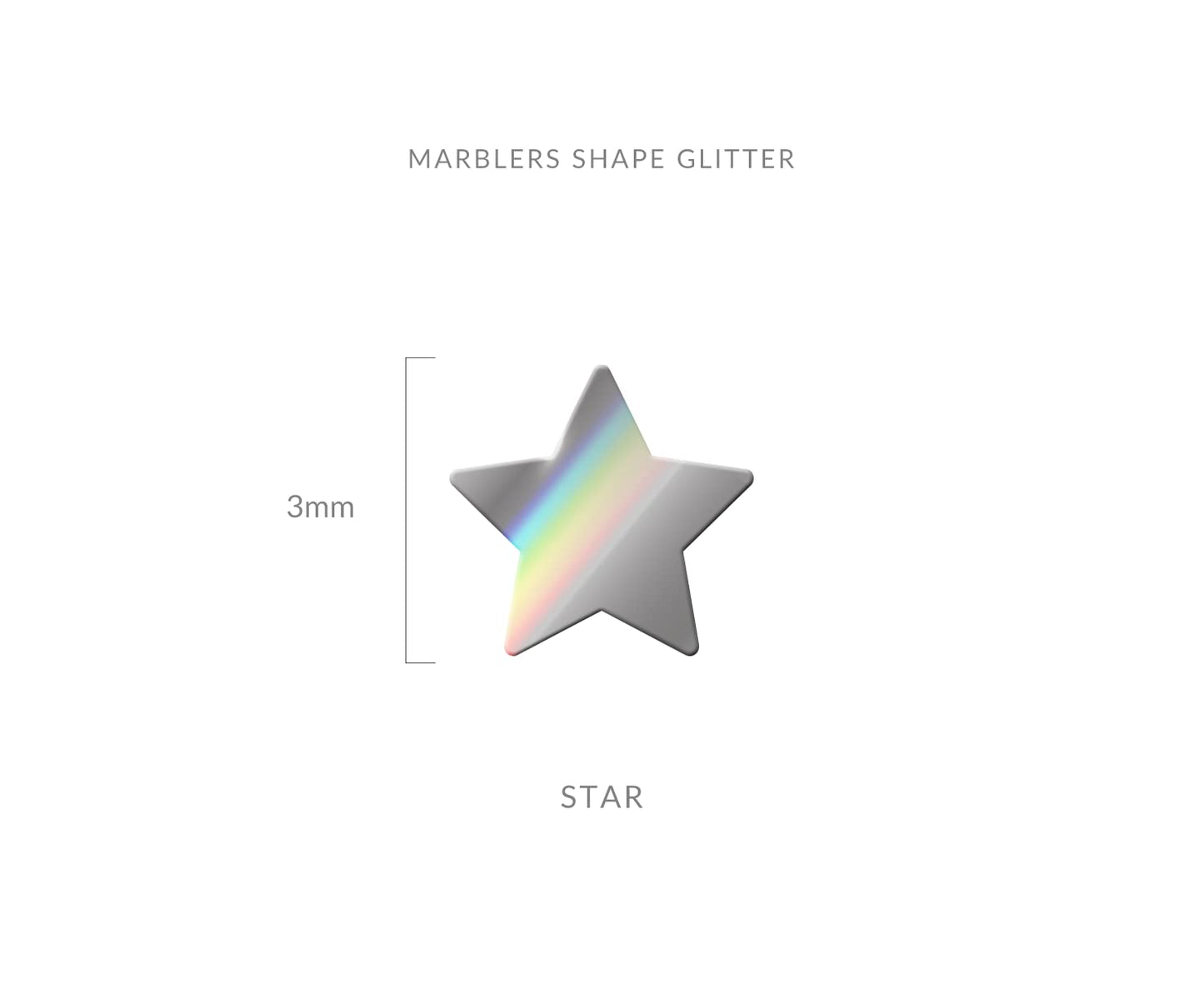 MARBLERS [Star] Shape Glitter for Body & Face 0.11oz (3g) | Flake | Non-Toxic | Vegan | Cruelty-Free | Eyeshadow, Nail Polish, Nail Art | Festival Beauty & Personal Care MARBLERS