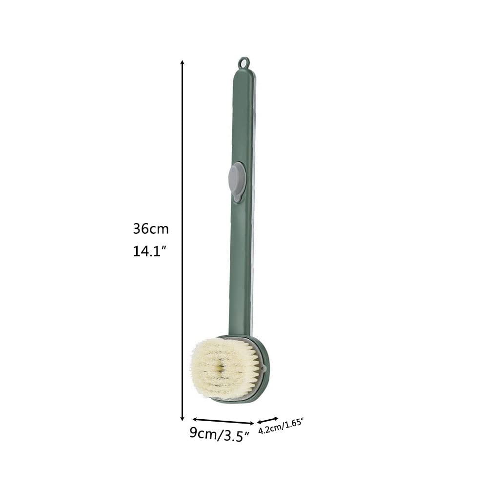 Shower Brush, Long Handle Shower Scrub Brush, Long Handle Bathroom Massage Cleaning Brush, Soap Dispenser Back Brush for Shower Brush Beauty and Personal Care Cricia