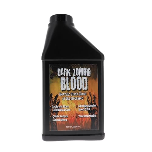 Dark Zombie Blood - 16 fl oz Bottle Ultra-Realistic Black Fake Blood for Halloween, Cosplay, Horror Makeup & SFX - Washable, Long-Lasting Formula Beauty & Personal Care TOXIX