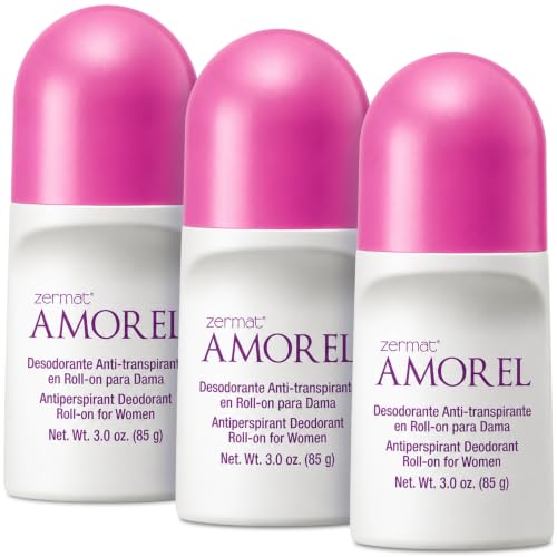 Zermat Deodorant Amorel KIT 3 - Antiperspirant Roll On for Women - Long-Lasting 24hr Protection - Sweet Floral-Gourmand Fragrance with Vanilla Notes Beauty and Personal Care Zermat