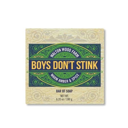 Walton Wood Farm, 6.35 oz Soap Bar, (Boys Don't Stink: Warm Amber & Spice) Beauty & Personal Care Walton Wood Farm