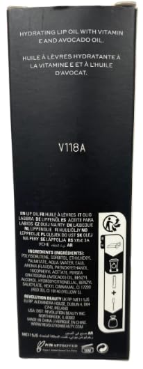 Revolution Bitten Kiss Lip Oil Hydrating Lip Oil with Vitamin E & Avocado Oil 0.16OZ (5ml), Black Beauty and Personal Care Makeup Revolution