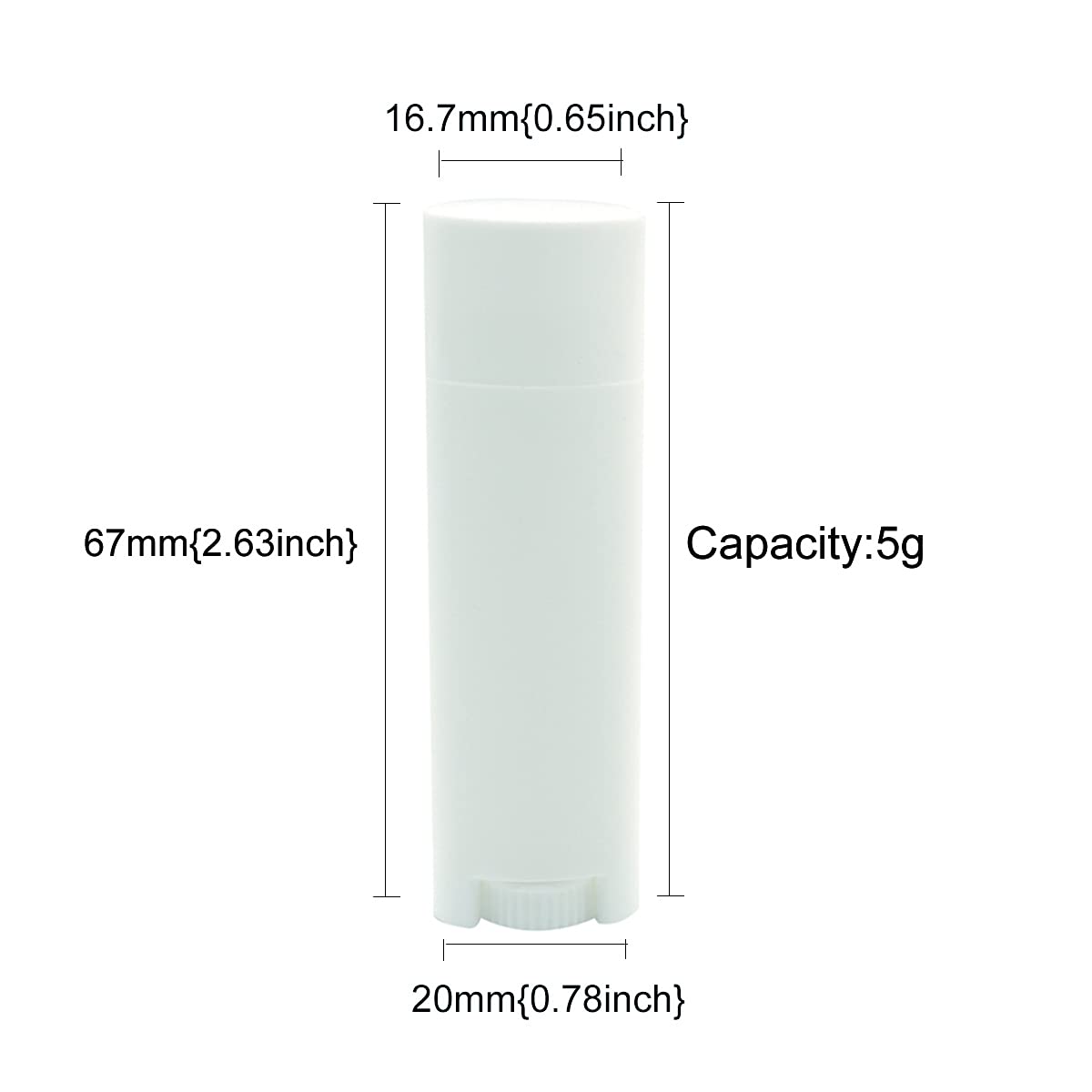 Ewanda Store 5ml Oval Lip Balm Tubes, 100PCS Plastic White Empty Deodorant Containers, Lip Gloss Container Holder With Caps Beauty and Personal Care Ewanda store