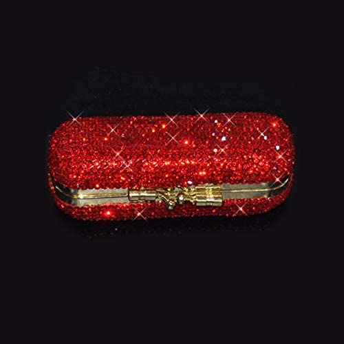 Bestbling Bling Rhinestone Crystal Lipstick Case Holder Organizer bag Cosmetic Storage for Women's Lipstick Jewelry Kit (Red) Beauty & Personal Care Bestbling