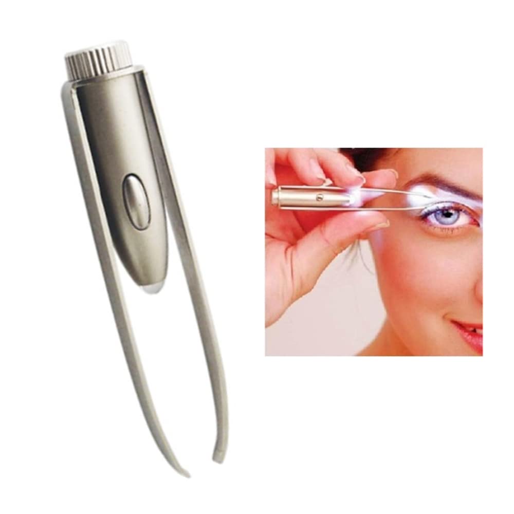 1st Choice 3 Stainless Steel Make Up LED Light Eyelash Eyebrow Hair Removal Lighted Tweezer Beauty and Personal Care 1st Choice