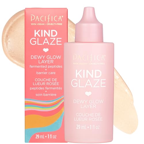 Pacifica Makeup Primer - Kind Glaze Dewy Glow Layer, Hydrating Primer with Vegan Collagen, Squalane & Ceramides for Soft-Focus Radiance, Vegan Beauty & Personal Care Pacifica