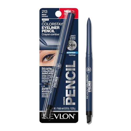 REVLON ColorStay Pencil Waterproof Eyeliner, Smudge-Proof, Eye Makeup with Built-In Sharpener, 213 Navy, 0.01 oz Beauty & Personal Care REVLON