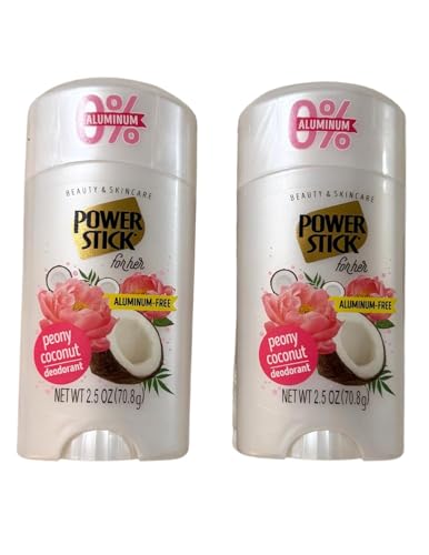 Power Stick Aluminum-Free Peony and Coconut Deodorant (3 EA 2.5 oz) Beauty and Personal Care power stick