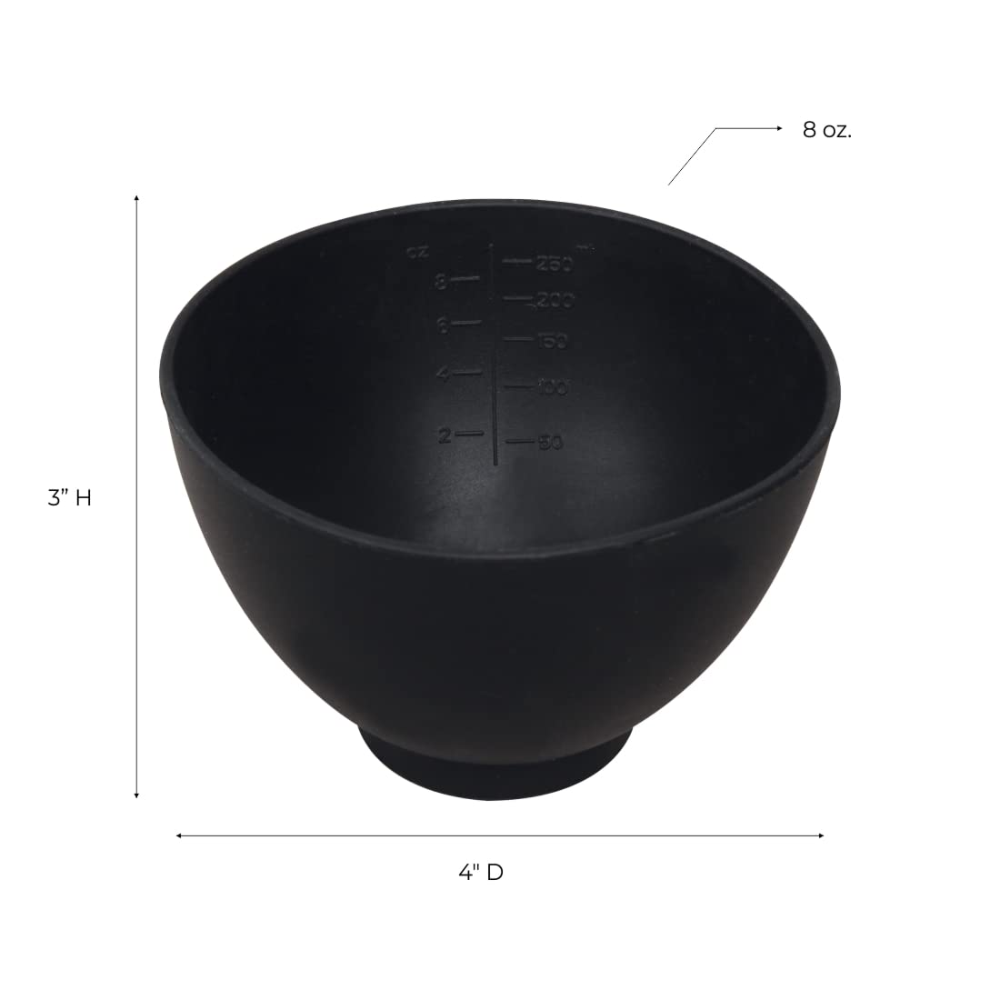 ForPro Professional Collection Silicone Mixing Bowl, Black, Flexible, Odorless, for Mixing Facials, Massage, Body & Other Products, 8 oz Beauty & Personal Care ForPro Professional Collection