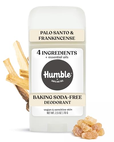 Humble Aluminum-Free Deodorant for Women & Men, Palo Santo & Frankincense - Baking Soda-Free Natural Deodorant Stick for Sensitive Skin with Essential Beauty and Personal Care HUMBLE SIMPLE AND TRUE.