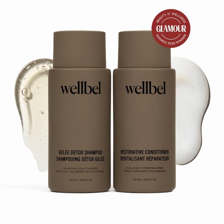 Detox + Restore Duo - Shampoo & Conditioner Set for Scalp Health & Hydration - Microbiome Reset & Frizz Control with Peptides & Hyaluronic Acid (2 x Beauty & Personal Care WELLBEL