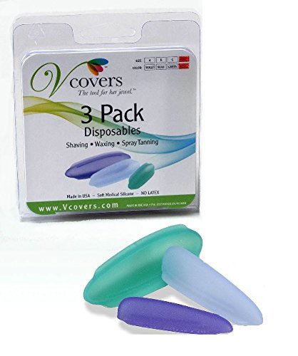 Bikini Hair Removal protection, Vcovers 3 Pack, Assorted sizes A, B, C and colors - Bikini hair trim, cut, color, removal, spray tanning and other Beauty and Personal Care Vcovers