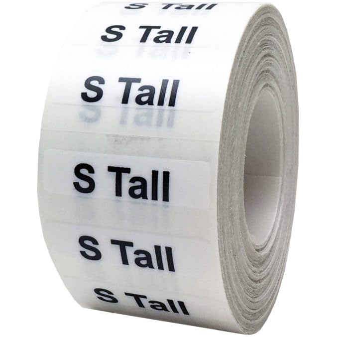 S Tall Clothing Size Strips 1.25 x 5 Beauty and Personal Care InStockLabels.com