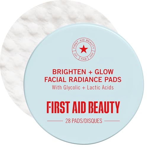 First Aid Beauty Brighten & Glow Facial Radiance Pads, with Glycolic & Lactic Acids - Daily Facial Treatment Pads - Tones & Brightens while Minimizing Beauty and Personal Care First Aid Beauty Default Title