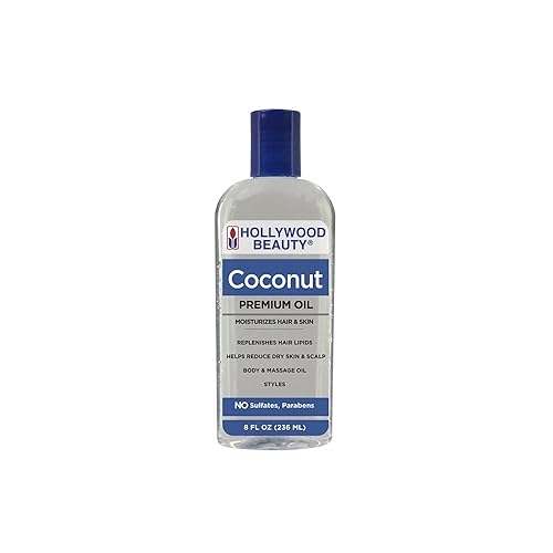 Hollywood Beauty Coconut Hair Oil, 8oz Bottle, Moisturizes Hair & Skin, Replenishes Important Hair Lipids, Body & Massage Oil, Helps Releve Scalp Beauty & Personal Care Hollywood Beauty