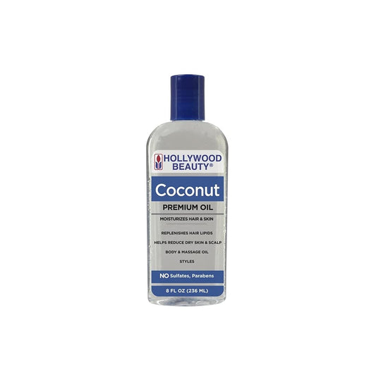 Hollywood Beauty Coconut Hair Oil, 8oz Bottle, Moisturizes Hair & Skin, Replenishes Important Hair Lipids, Body & Massage Oil, Helps Releve Scalp Beauty & Personal Care Hollywood Beauty