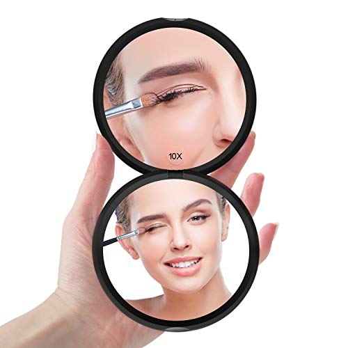 Benbilry Compact Travel Makeup Mirror with 10X Magnification for Purses, 4 Inch Double Sided Portable Folding Small Pocket Mirror Black Beauty & Personal Care Benbilry
