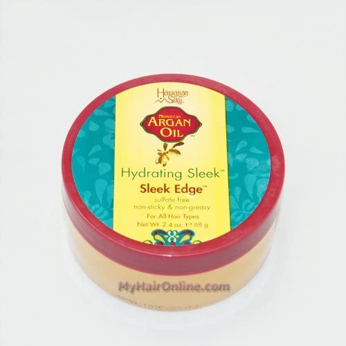 Hawaiian Silky Pure Argan Oil Enriched Pomade Edge Control Gel Scalp Repair 2.4oz - No Sulfate, Non-Sticky & Non-Greasy Formula - All Hair types Men Beauty & Personal Care Hawaiian Silky