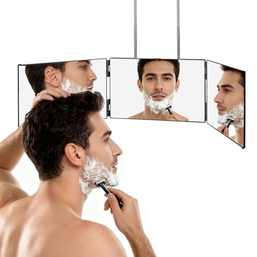 LMZNXCZ 3 Way Mirror for Self Hair Cutting,360 Haircuts Men for Barber Use Tools,to See Back of Head,Tri Fold Mirror with Portable Height Adjustable Beauty and Personal Care LMZNXCZ Default Title