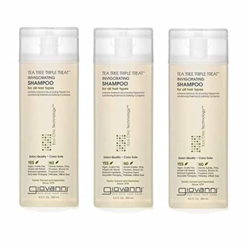 GIOVANNI Tea Tree Triple Treat Invigorating Shampoo, 8.5 oz (3 Pack)