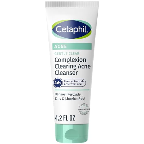 Cetaphil Gentle Clear Complexion-Clearing BPO Acne Cleanser with 2.6% Benzoyl Peroxide, Creamy and Soothing for Sensitive Skin, Suitable for All Skin Beauty & Personal Care Cetaphil