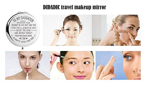 DIDADIC Daughter Gifts from Mom and Dad on Wedding Day, Graduation and Birthday Gifts for Girls, Compact Makeup Mirror (Mir-Daughter-Journey) Beauty & Personal Care DIDADIC