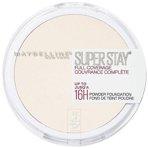 Maybelline Super Stay Full Coverage Powder Foundation Makeup, Up to 16 Hour Wear, Soft, Creamy Matte Foundation, Fair Porcelain, 1 Count