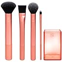 Real Techniques Flawless Base Brush Set With Ultra Plush Custom Cut Synthetic Bristles and Extended Aluminum Ferrules to Build Coverage for Every Beauty & Personal Care Real Techniques