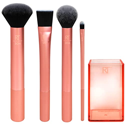 Real Techniques Flawless Base Brush Set With Ultra Plush Custom Cut Synthetic Bristles and Extended Aluminum Ferrules to Build Coverage for Every Beauty & Personal Care Real Techniques