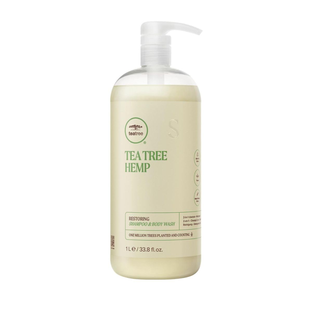 Tea Tree Hemp Restoring Shampoo & Body Wash, 2-in-1 Cleanser, For All Hair Types, 33.8 fl. oz. Beauty & Personal Care Tea Tree