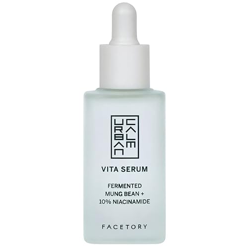 FACETORY Urban Calm Hydrating Vita Serum with Fermented Mung Bean & 10% Niacinamide, Glow Boosting Facial Serum for Women, Brightening, Fine Line Beauty & Personal Care FACETORY
