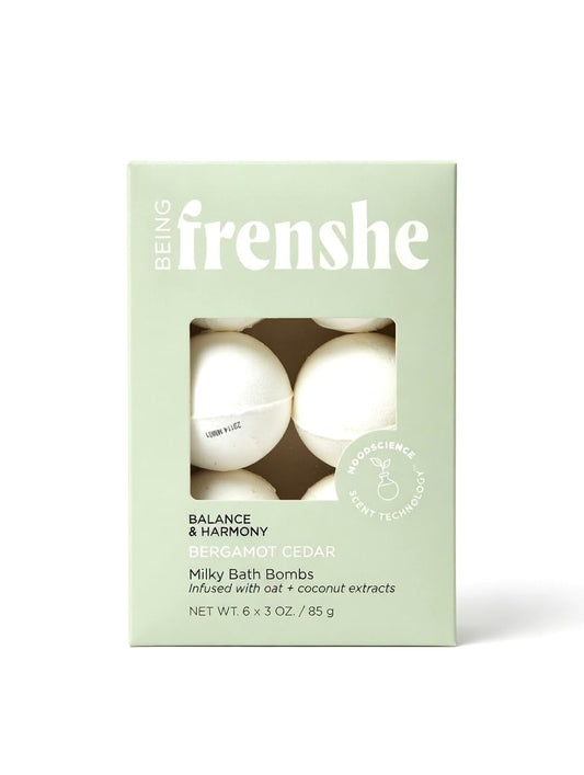 Being Frenshe Milky Bath Bombs, Bergamot Cedar, Balance & Harmony, Infused with Oat & Coconut Extracts, 6 x 3 oz Beauty and Personal Care FRENSHE