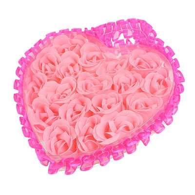 Ruilogod Hot Pink Organza Ruffled Hem Case Scented Bath Petal 18 in 1 (id: 45a 817 395 9a4 e34 Beauty and Personal Care Ruilogod