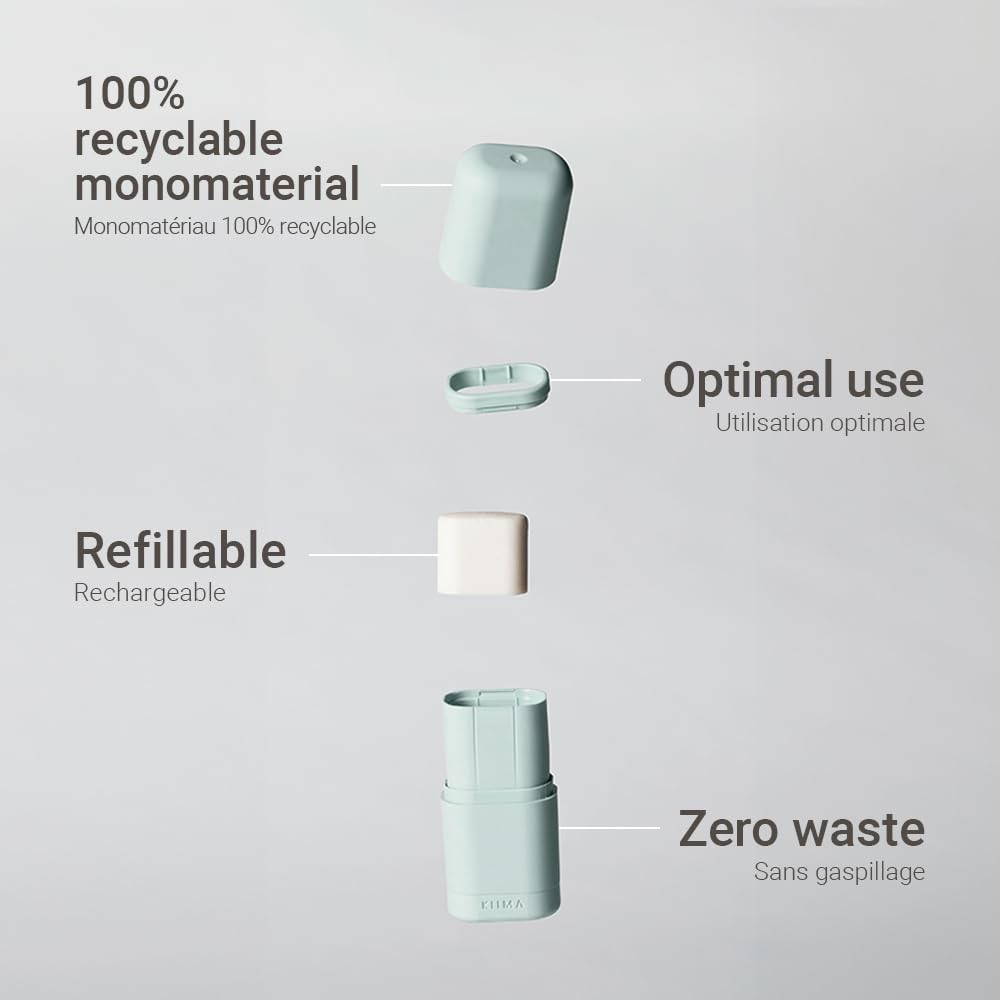 KIIMA Refillable Deodorant Inodore Starter Kit 1 Applicator 2 Refills, Premium Unscented Natural Deodorant formulated without Aluminum or Parabens Beauty and Personal Care KIIMA