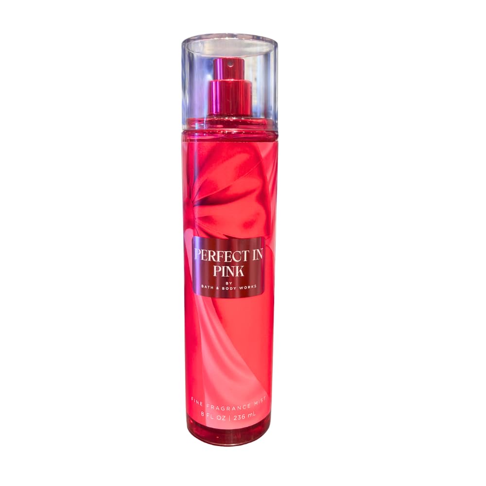 Bath & Body Works PERFECT IN PINK Body Wash, Fine Fragrance Mist & Ultimate Hydration Body Cream 3-piece Gift Set with a Blue Bow for Holidays - Full Beauty and Personal Care Bath & Body Works