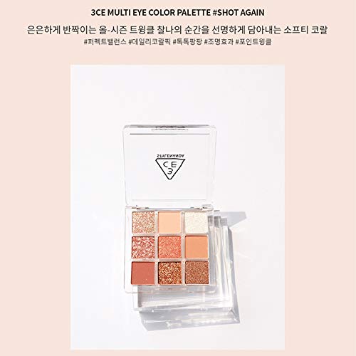 3CE Multi Eye Color Palette Clear #Shot Again 9Colors Peal Glow Eye Shadow Staylenanda Beauty & Personal Care 3CE