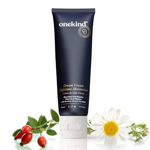 Onekind Night Moisturizer for Face, Hydrating Dream Cream for Wrinkles, Night Cream for Women Anti Aging with Squalane, Rosehip & Shea Butter for Dry Beauty & Personal Care Onekind
