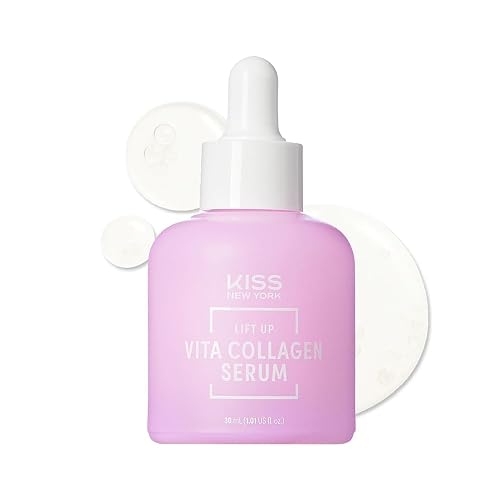 KISS NEW YORK Vita Collagen Serum For Face 1.01 Fl Oz, Improve Look of Wrinkles & Fine Lines With Hydrolyzed Collagen, Vitamins A & E for Smooth Skin Beauty & Personal Care Kiss