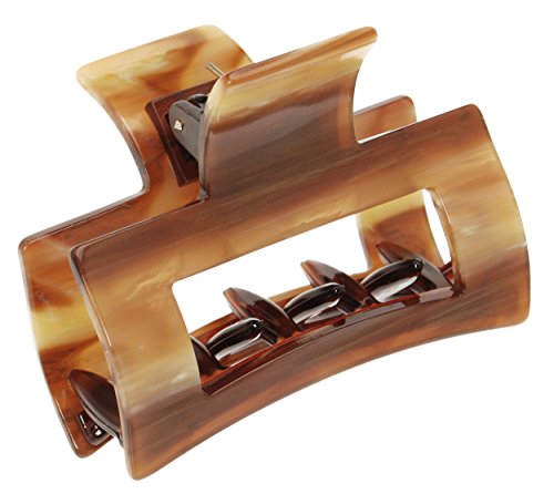 France Luxe Cutout Rectangle Claw Clip - Caramel Horn Beauty & Personal Care France Luxe