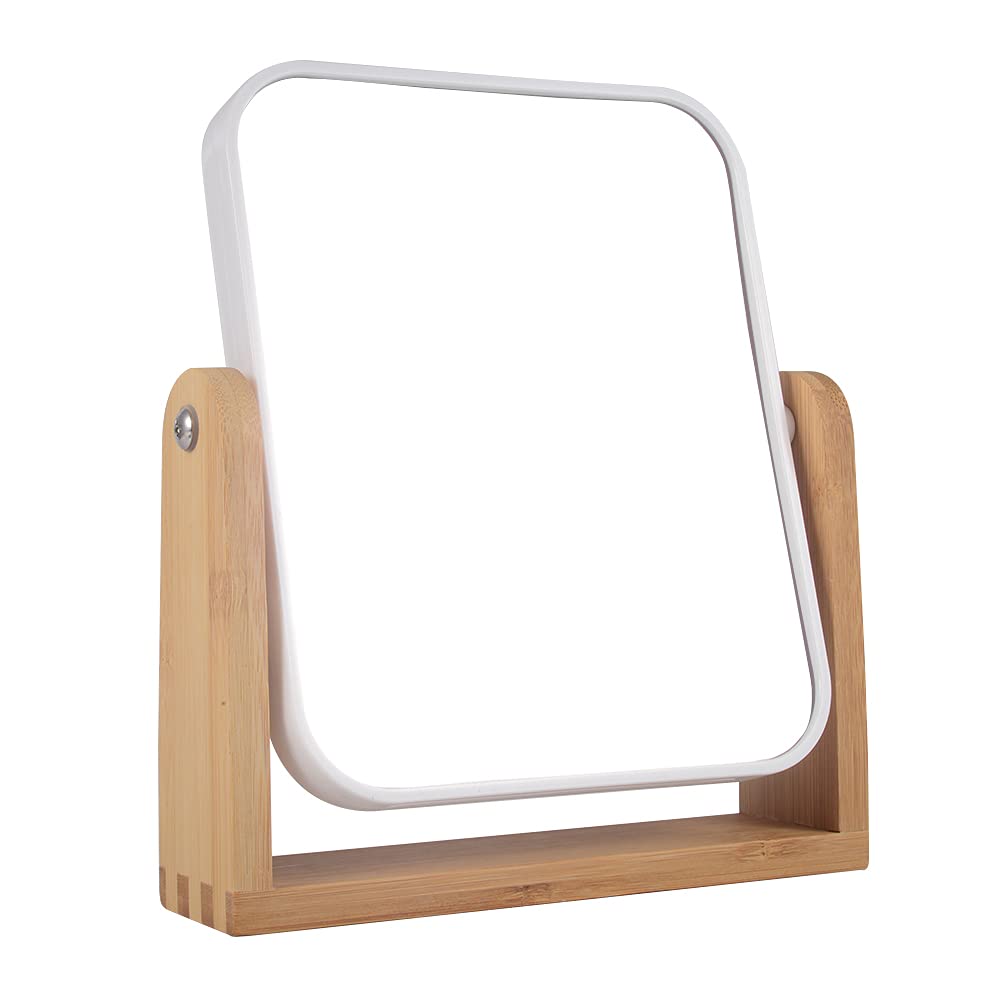 YYPDC Makeup Mirror with Natural Bamboo Stand, 1X/3X Magnification Double Sided 360 Degree Swivel Magnifying Mirror,Vanity Table,Office Desk,Room Beauty & Personal Care YYPDC