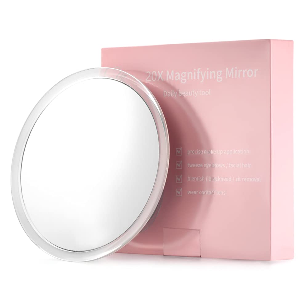 SANTOO 20X Magnifying Mirror - with 3 Mounting Suction Cups - Used for Precise Makeup - Eyebrows/Tweezing - Blackhead/Blemish Removal Beauty & Personal Care SANTOO