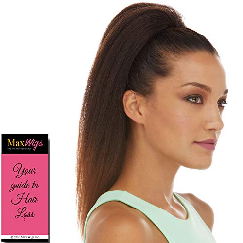 Justice Drawstring Ponytail Color T1B33 - Sepia Wigs 16" Length Straight Hair Wrap Around Fun Bun Updo Synthetic African American Top of Head Pony