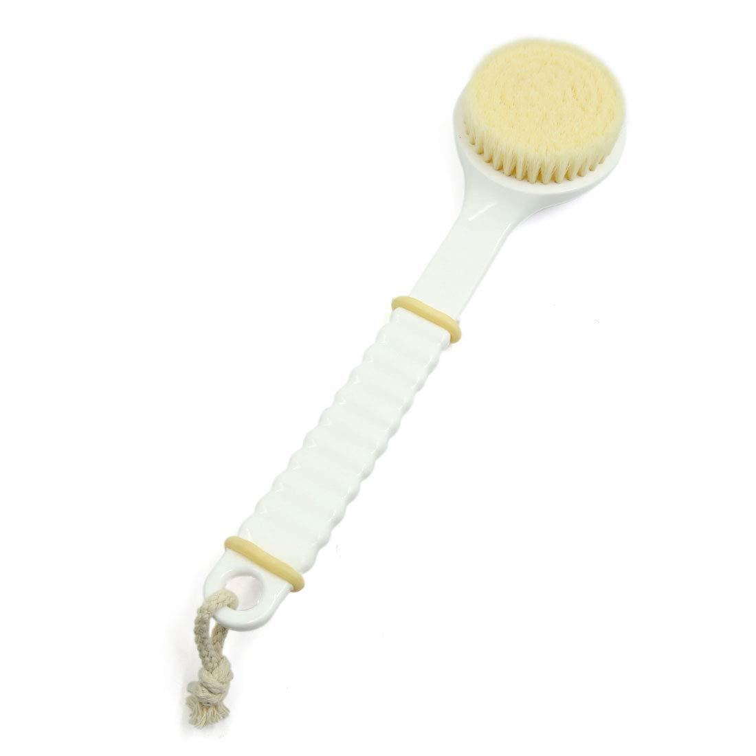 Ruilogod White Beige Soft Bristle Good Performance Handle Body Brush Shower Scrubber 12.2inch (id: cf8 ab0 c7e 986 82e Beauty and Personal Care Ruilogod