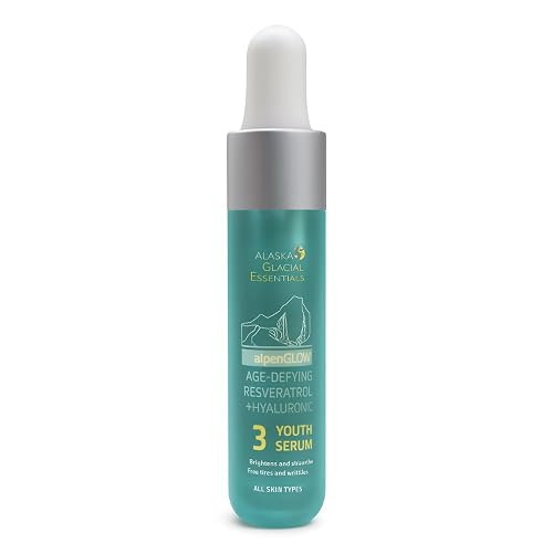 Alaska Glacial Resveratrol + Hyaluronic Acid Anti-Aging Serum for Sensitive & Combo Skin | Firms, Plumps, Smooths Fine Lines | Lightweight Gel Serum Beauty & Personal Care Alaska Glacial Essentials Skincare
