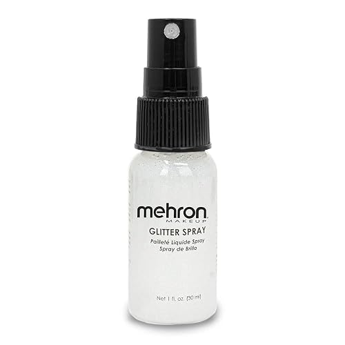 Mehron Makeup GlitterSpray | Hair and Body Glitter Spray | Body Shimmer Spray 1 fl oz (30 ml) (White) perfect for Beauty, Theater, Halloween, Parties Beauty & Personal Care Mehron