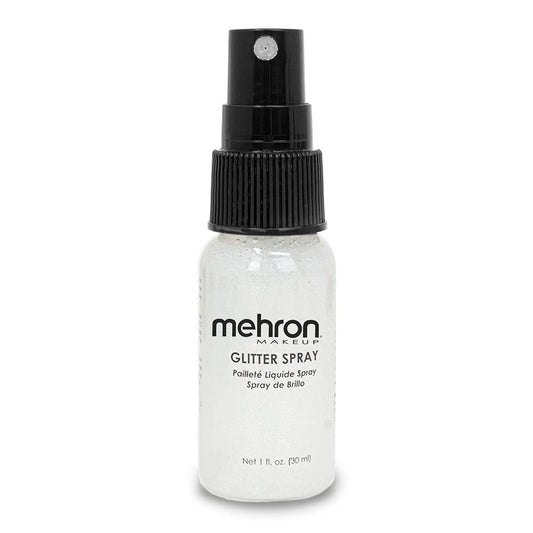 Mehron Makeup GlitterSpray | Hair and Body Glitter Spray | Body Shimmer Spray 1 fl oz (30 ml) (White) perfect for Beauty, Theater, Halloween, Parties Beauty & Personal Care Mehron