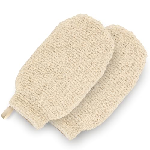 GUARD&MARINE Natural Shower Mitts - Hemp Bath Gloves for Skin Exfoliation, Mitt Washcloth for Body Scrub and Cleansing - Soft Loofah for Men and Women Beauty and Personal Care GUARD&MARINE