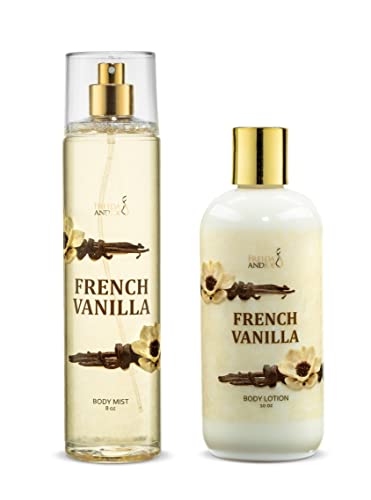 Home Spa Gift 10oz Deep Moisturizing Fragrance Body Lotion & 8 oz. Fine Fragrance Body Mist Set Luxury Self-Care Combo for Women and Girls (French Beauty & Personal Care Freida and Joe