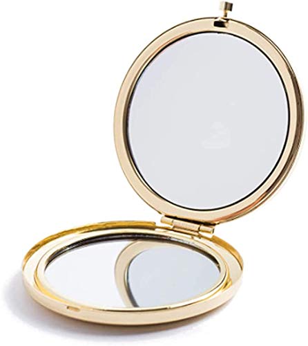 mpowtech 5 Pack Magnifying Compact Mirrors Bulk - Gold Small Mirror for Purse,Double Sided Travel Makeup Mirror with 1x and 2X Magnification,Cosmetic Beauty & Personal Care mpowtech