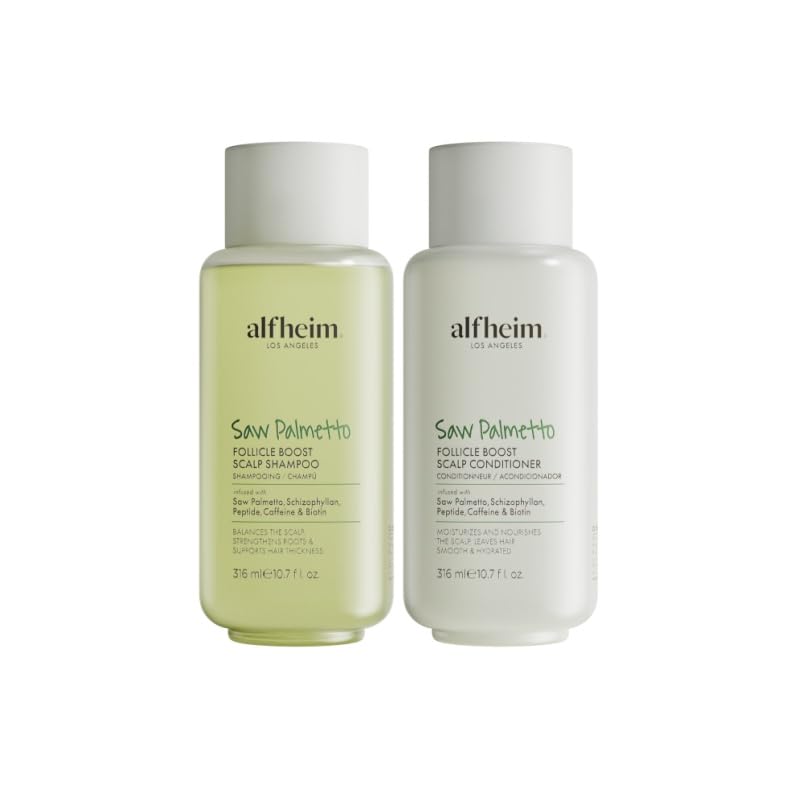 ALFHEIM Saw Palmetto Shampoo & Conditioner Set - Advanced Scalp Care System for Thicker, Fuller-Looking Hair | Deep Cleanse, Balance & Nourish | Beauty & Personal Care ALFHEIM